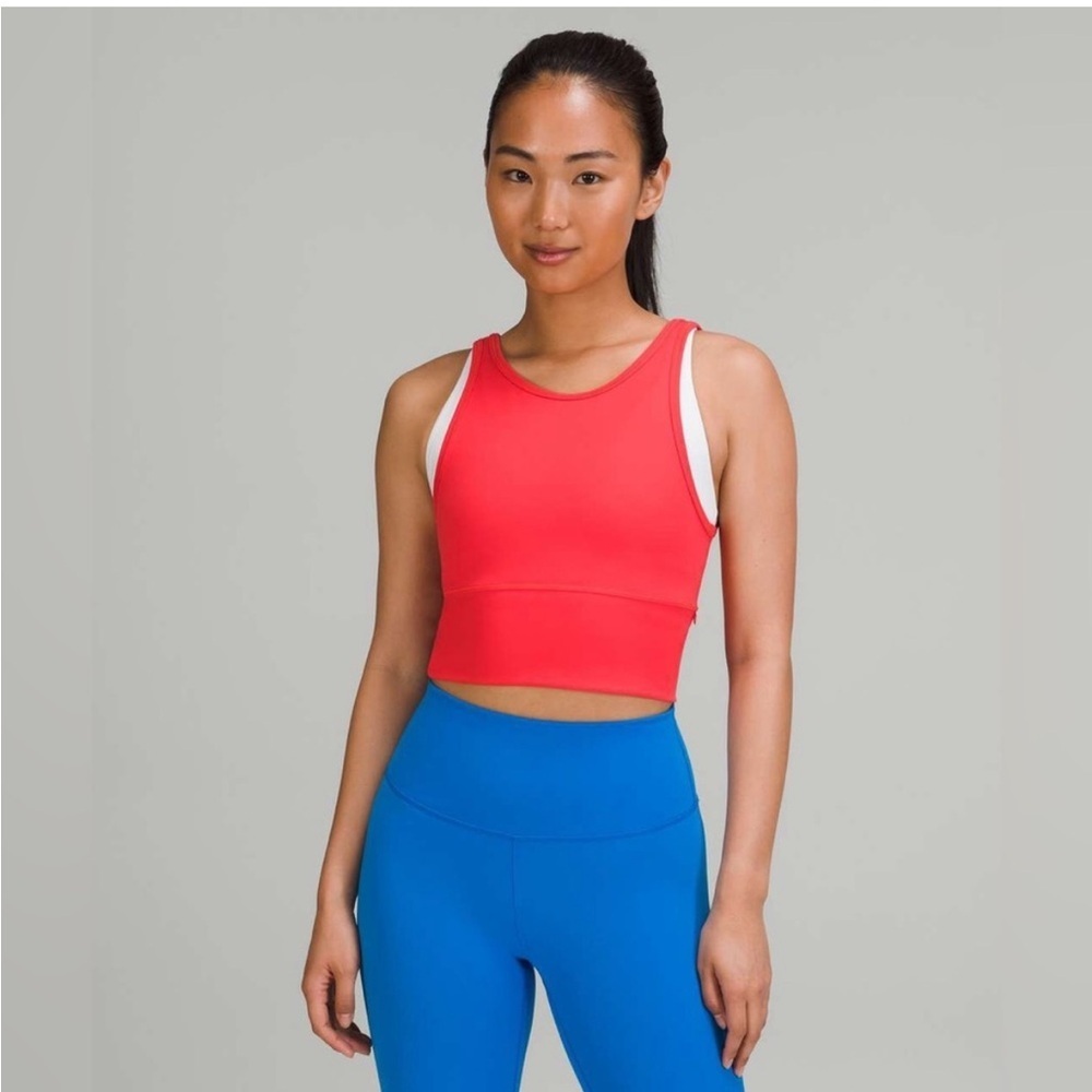Lululemon Power Pivot tank top carnation red size 2